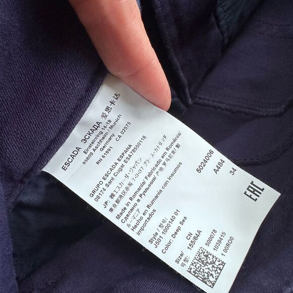 Escada Deep Violet Purple Jeans with Gold Tone Hardware Size 34 EU / 4 US - Picture 13 of 14